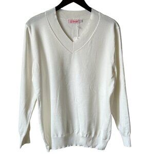 Women's Long-Sleeve Pullover Lightweight V-Neck Casual Sweater, XXL